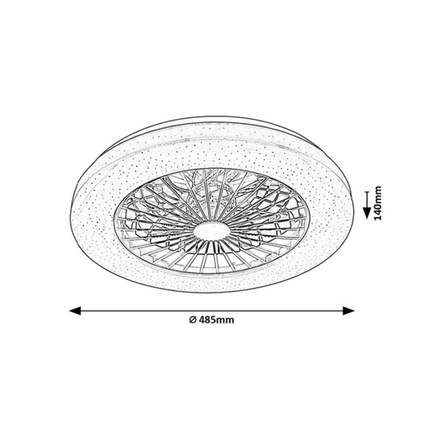 Rabalux - LED Zatemnitvena stropna svetilka z ventilatorjem LED/48W/230V 3000-6500K + Daljinski upravljalnik