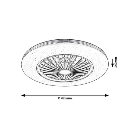 Rabalux - LED Zatemnitvena stropna svetilka z ventilatorjem LED/48W/230V 3000-6500K + Daljinski upravljalnik