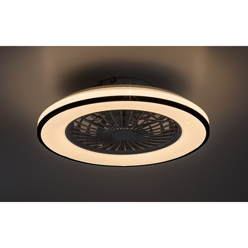 Rabalux - LED Zatemnitvena stropna svetilka z ventilatorjem LED/48W/230V 3000-6500K + Daljinski upravljalnik