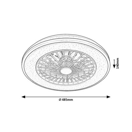 Rabalux - LED Zatemnitvena stropna svetilka z ventilatorjem LED/48W/230V 3000-6500K + Daljinski upravljalnik