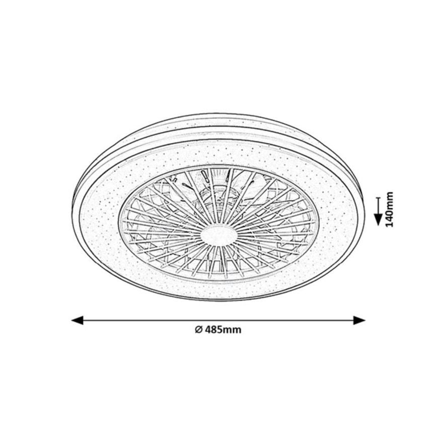 Rabalux - LED Zatemnitvena stropna svetilka z ventilatorjem LED/48W/230V 3000-6500K + Daljinski upravljalnik