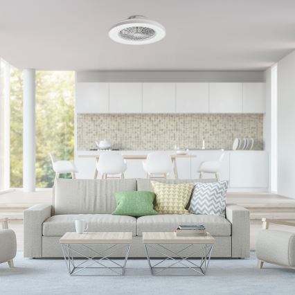 Rabalux - LED Zatemnitvena stropna svetilka z ventilatorjem LED/48W/230V 3000-6500K + Daljinski upravljalnik