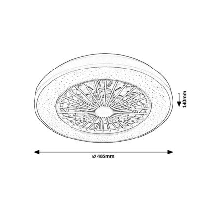 Rabalux - LED Zatemnitvena stropna svetilka z ventilatorjem LED/48W/230V 3000-6500K + Daljinski upravljalnik