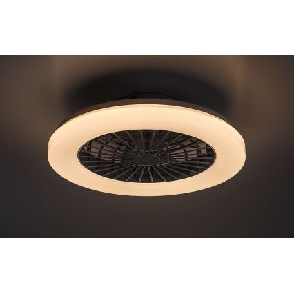 Rabalux - LED RGB Zatemnitvena stropna svetilka z ventilatorjem LED/48W/230V 3000-6500K + Daljinski upravljalnik