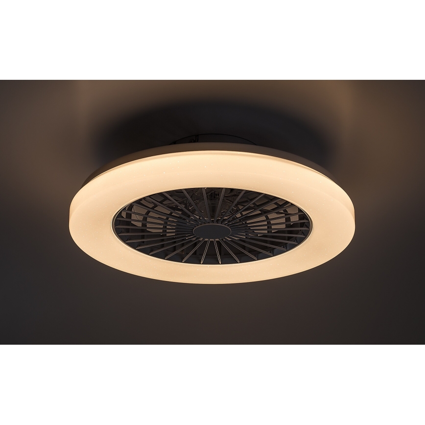Rabalux - LED RGB Zatemnitvena stropna svetilka z ventilatorjem LED/48W/230V 3000-6500K + Daljinski upravljalnik