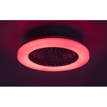 Rabalux - LED RGB Zatemnitvena stropna svetilka z ventilatorjem LED/48W/230V 3000-6500K + Daljinski upravljalnik