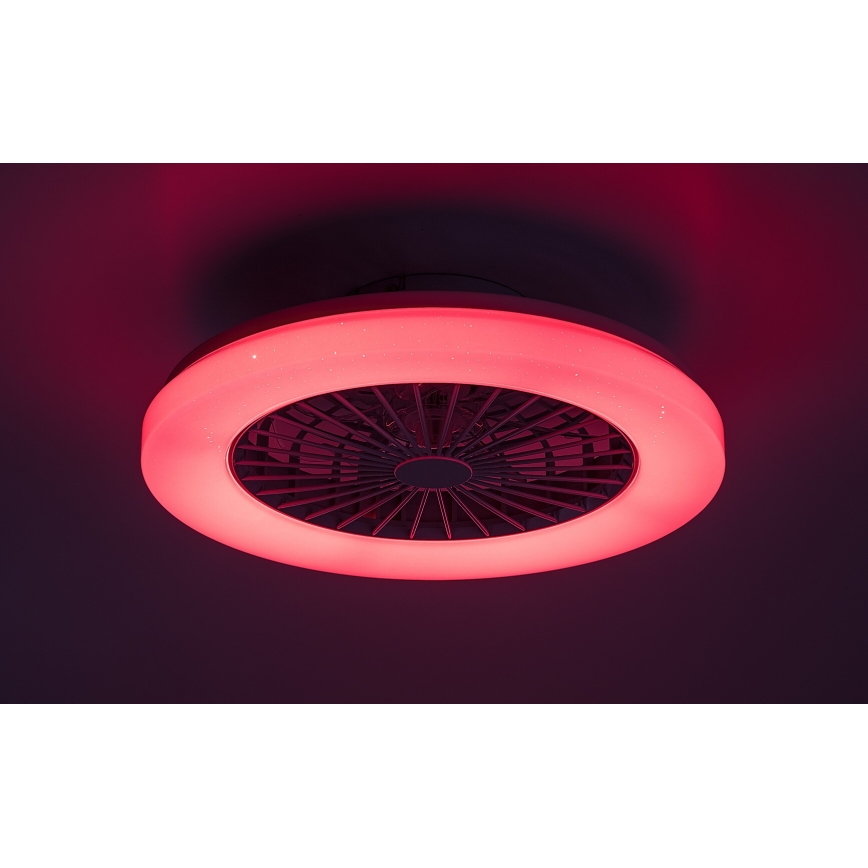 Rabalux - LED RGB Zatemnitvena stropna svetilka z ventilatorjem LED/48W/230V 3000-6500K + Daljinski upravljalnik