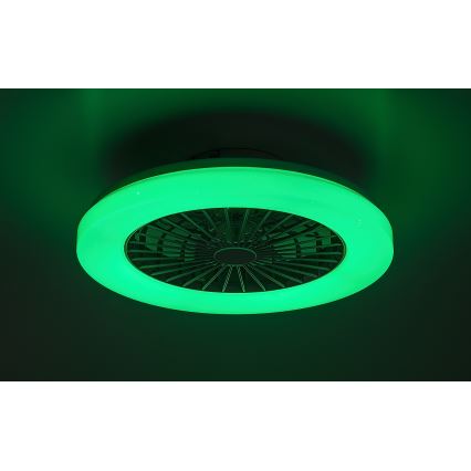 Rabalux - LED RGB Zatemnitvena stropna svetilka z ventilatorjem LED/48W/230V 3000-6500K + Daljinski upravljalnik