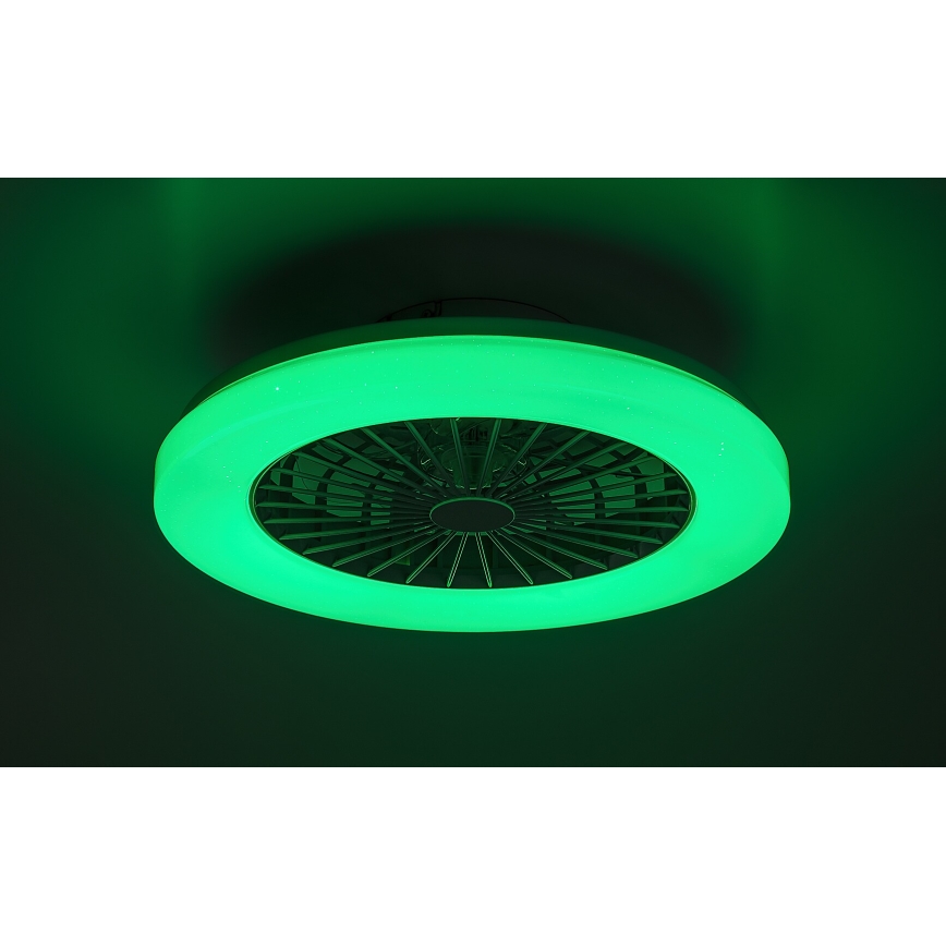 Rabalux - LED RGB Zatemnitvena stropna svetilka z ventilatorjem LED/48W/230V 3000-6500K + Daljinski upravljalnik