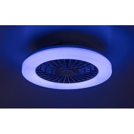 Rabalux - LED RGB Zatemnitvena stropna svetilka z ventilatorjem LED/48W/230V 3000-6500K + Daljinski upravljalnik