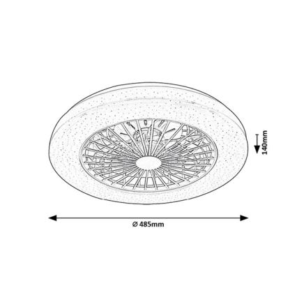 Rabalux - LED RGB Zatemnitvena stropna svetilka z ventilatorjem LED/48W/230V 3000-6500K + Daljinski upravljalnik