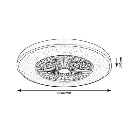 Rabalux - LED Zatemnitvena stropna svetilka z ventilatorjem LED/72W/230V 3000-6500K + Daljinski upravljalnik