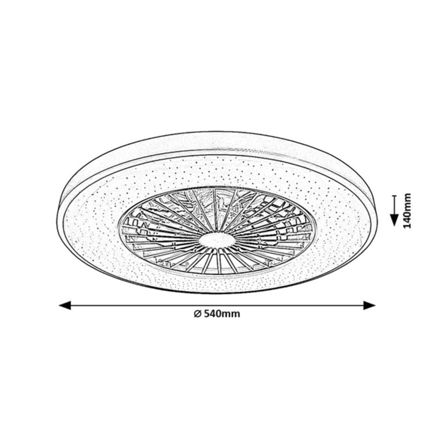 Rabalux - LED Zatemnitvena stropna svetilka z ventilatorjem LED/72W/230V 3000-6500K + Daljinski upravljalnik