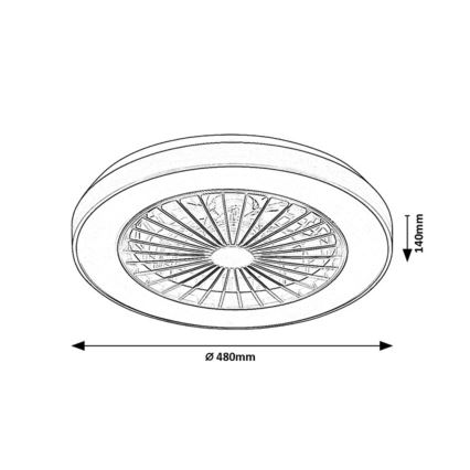 Rabalux - LED Zatemnitvena stropna svetilka z ventilatorjem LED/40W/230V 3000/4000/6000K Wi-Fi + Daljinski upravljalnik