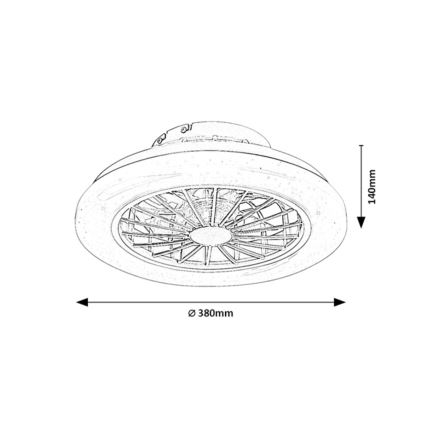 Rabalux - LED zatemnjiva stropna svetilka z ventilatorjem LED/24W/230V 3000-6500K + z daljinskim upravljalnikom