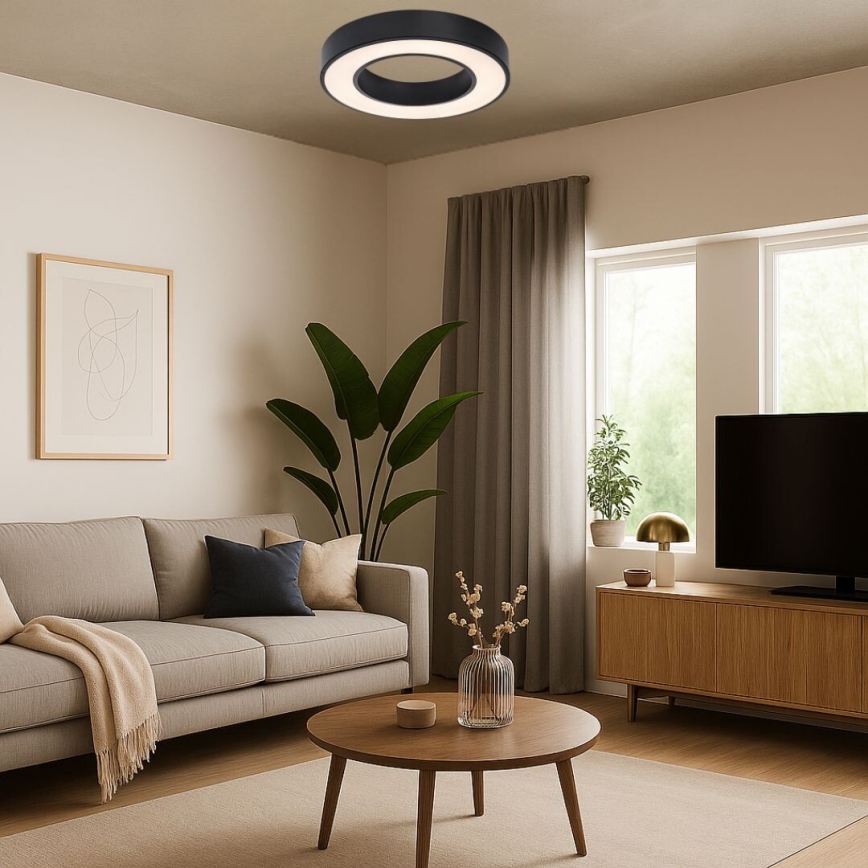 Rabalux - LED stropna svetilka LED/24W/230V 3000/4000/6500K premer 40 cm črna