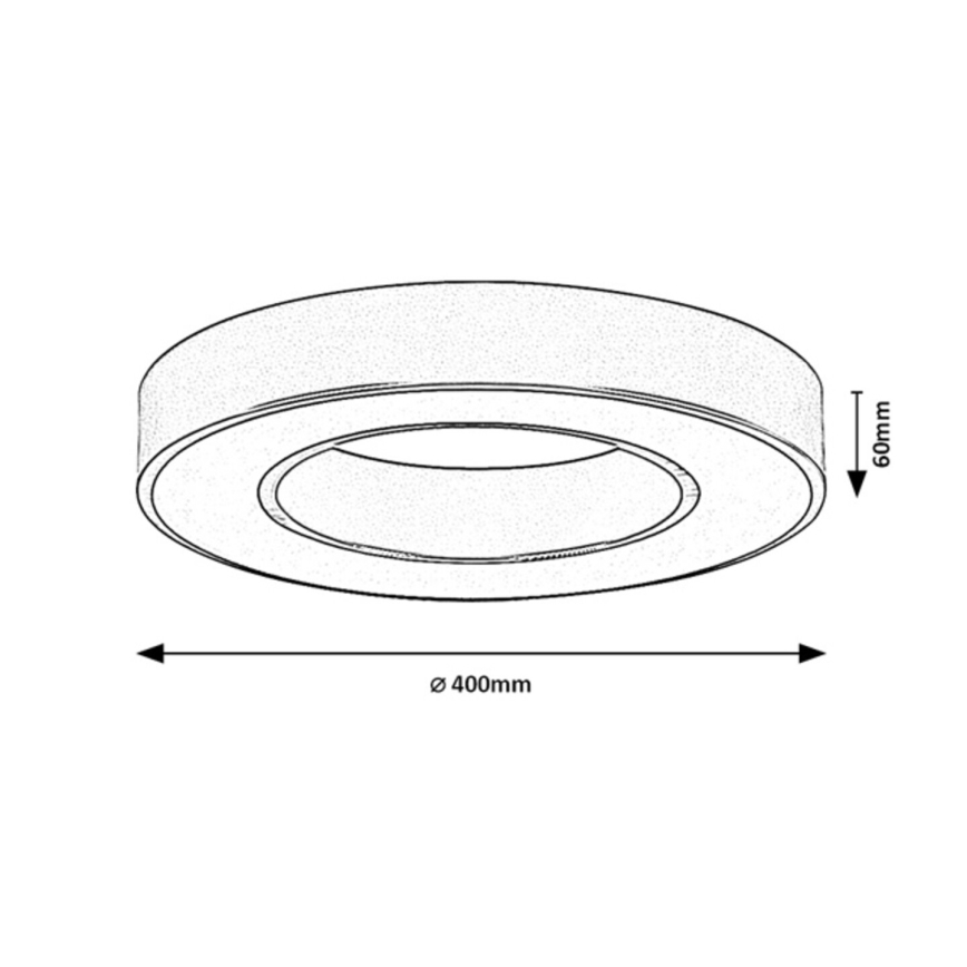 Rabalux - LED stropna svetilka LED/24W/230V 3000/4000/6500K premer 40 cm črna