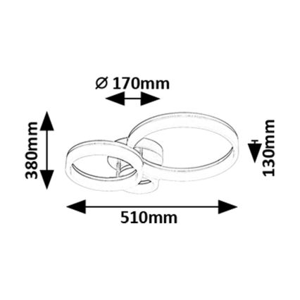 Rabalux - LED stropna svetilka LED/24W/230V 3000/4000/6500K 38x51 cm matni krom