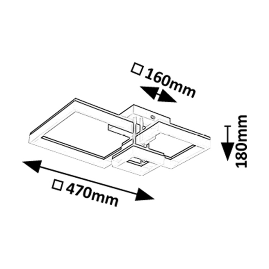 Rabalux - LED Stropna svetilka LED/22W/230V 3000/4000/6500K črna