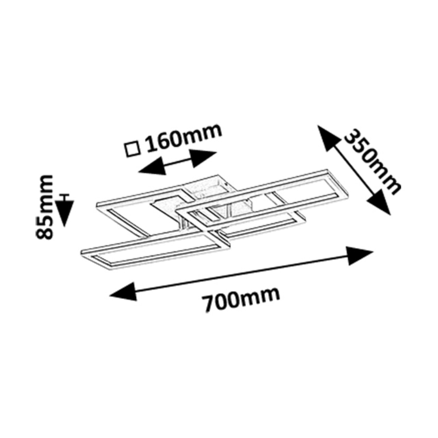 Rabalux - LED zatemljiva stropna svetilka LED/40 W/230 V 3000–6500 K 35 × 70 cm + daljinski upravljalnik