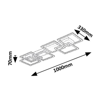 Rabalux - LED zatemnjiva stropna svetilka LED/40W/230V 3000-6500K 33x100 cm + daljinski upravljalnik