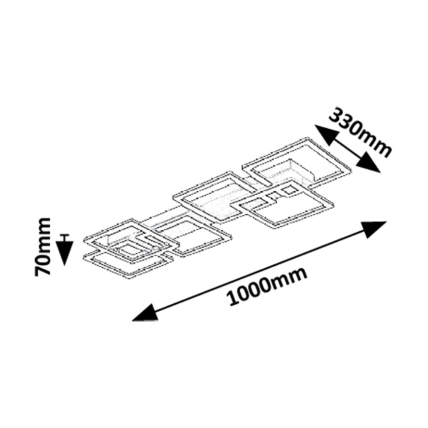 Rabalux - LED zatemnjiva stropna svetilka LED/40W/230V 3000-6500K 33x100 cm + daljinski upravljalnik