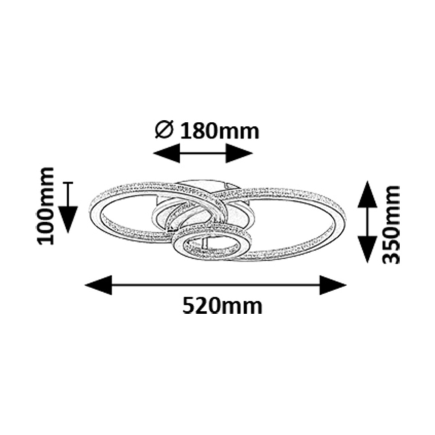 Rabalux - Zatemnjivo stropno LED svetilo LED/40W/230V 3000-6500K + daljinski upravljalnik 35x52 cm