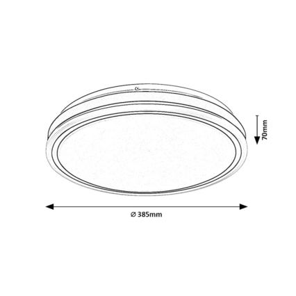 Rabalux - Zatemljiv LED stropni svetilnik LED/20W/230V 3000-6500K, premer 38,5 cm, črna + daljinski upravljalnik