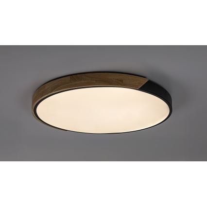 Rabalux - LED stropna svetilka, 42 W, 230 V, 3000/4000/6500 K, črna/hrast, premer 41 cm