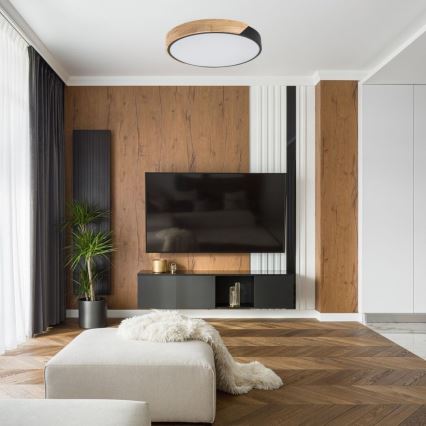 Rabalux - LED stropna svetilka LED/42W/230V 3000/4000/6500K črna/hrast premer 61 cm
