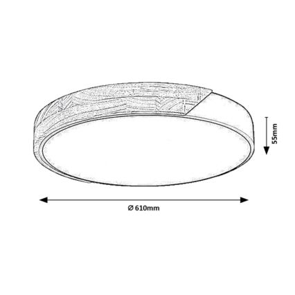 Rabalux - LED stropna svetilka LED/40W/230V 3000/4000/6500K bela/hrast premer 61 cm