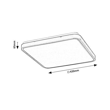 Rabalux - LED Kopalniška stropna svetilka LED/36W/230V 3000/4000/6000K IP44 42x42 cm bela
