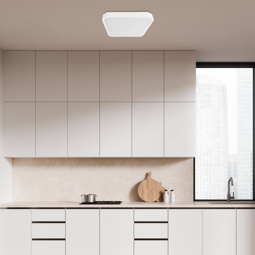 Rabalux - LED Kopalniška zatemnitvena stropna svetilka LED/36W/230V 3000-6000K IP44 42x42 cm bela + Daljinski upravljalnik