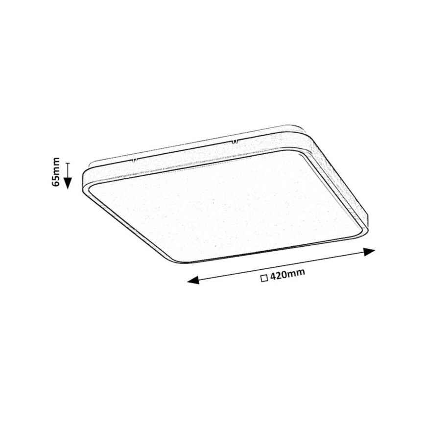 Rabalux - LED Kopalniška zatemnitvena stropna svetilka LED/36W/230V 3000-6000K IP44 42x42 cm bela + Daljinski upravljalnik