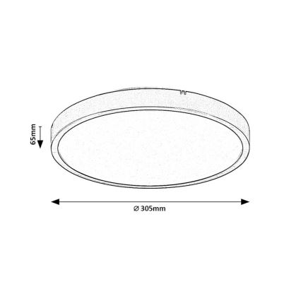 Rabalux - LED Kopalniška stropna svetilka LED/18W/230V 3000/4000/6000K IP44 pr. 30,5 cm bela