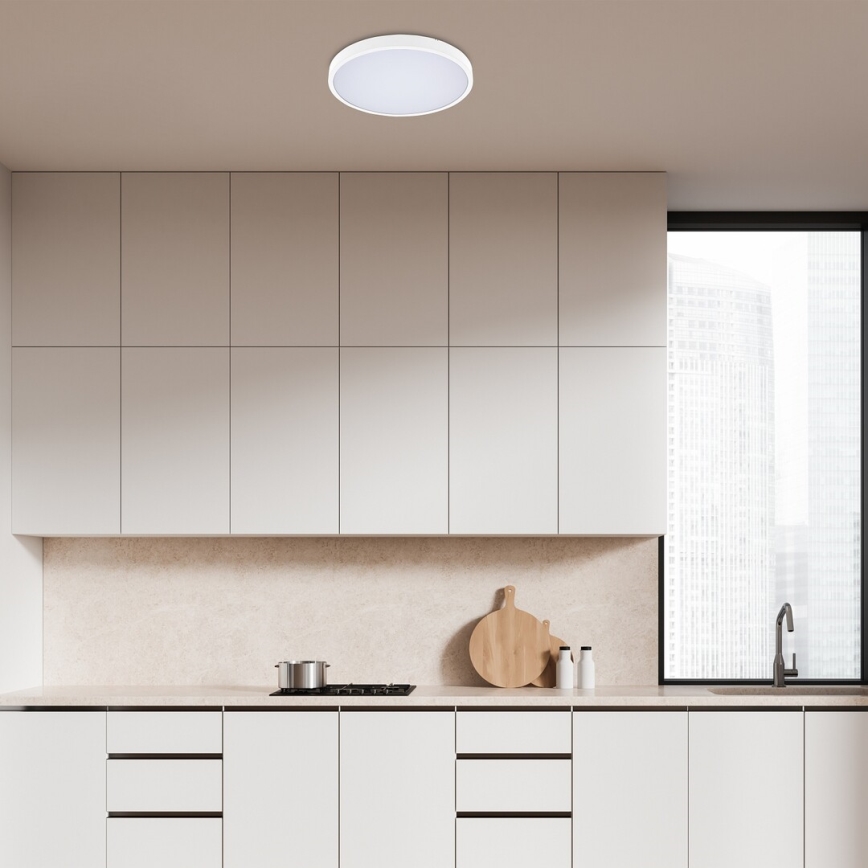 Rabalux - LED Kopalniška stropna svetilka LED/24W/230V 3000/4000/6000K IP44 pr. 35,5 cm bela
