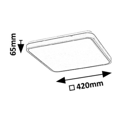 Rabalux - LED Kopalniška stropna svetilka LED/36W/230V 3000/4000/6000K IP44 42x42 cm črna