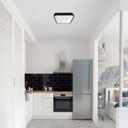 Rabalux - LED Kopalniška zatemnitvena stropna svetilka LED/36W/230V 3000-6000K IP44 42x42 cm črna + Daljinski upravljalnik