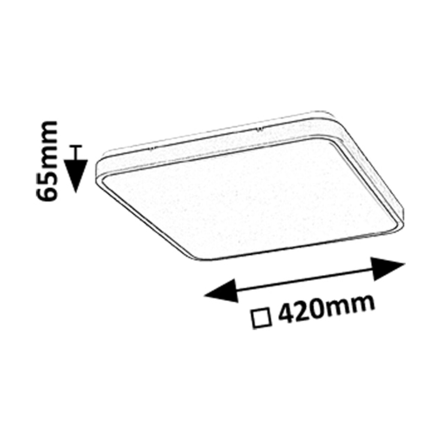 Rabalux - LED Kopalniška zatemnitvena stropna svetilka LED/36W/230V 3000-6000K IP44 42x42 cm črna + Daljinski upravljalnik