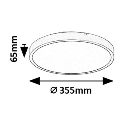 Rabalux - LED Kopalniška stropna svetilka LED/24W/230V 3000/4000/6000K IP44 pr. 35,5 cm črna