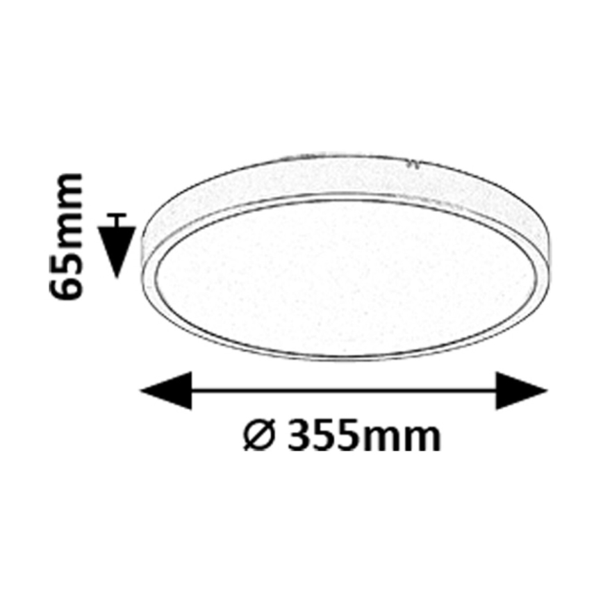 Rabalux - LED Kopalniška zatemnitvena stropna svetilka LED/24W/230V 3000-6000K IP44 pr. 35,5 cm črna + Daljinski upravljalnik