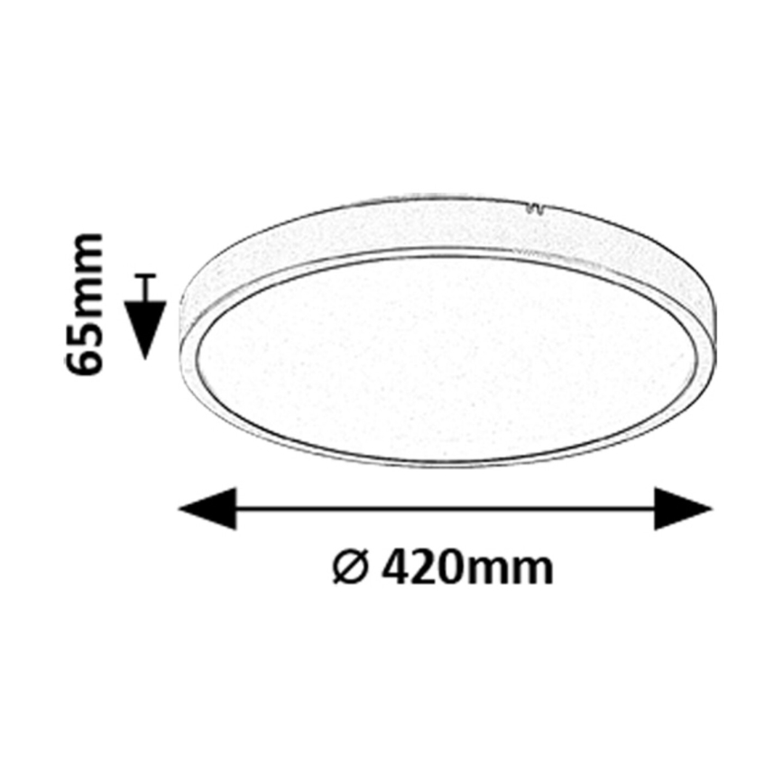 Rabalux - LED Kopalniška zatemnitvena stropna svetilka LED/36W/230V 3000-6000K IP44 pr. 42 cm črna + Daljinski upravljalnik