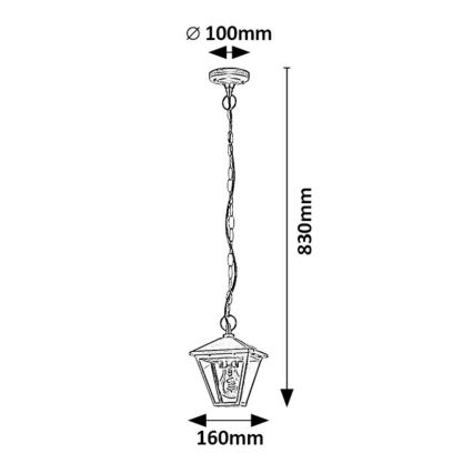 Rabalux - Zunanji lestenec na verigi 1xE27/40W/230V IP44