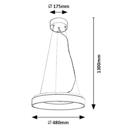 Rabalux - LED Zatemnitveni lestenec na vrvici LED/38W/230V 3000-6500K bela + Daljinski upravljalnik