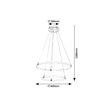 Rabalux - LED Zatemnitveni lestenec na vrvici LED/55W/230V + Daljinski upravljalnik