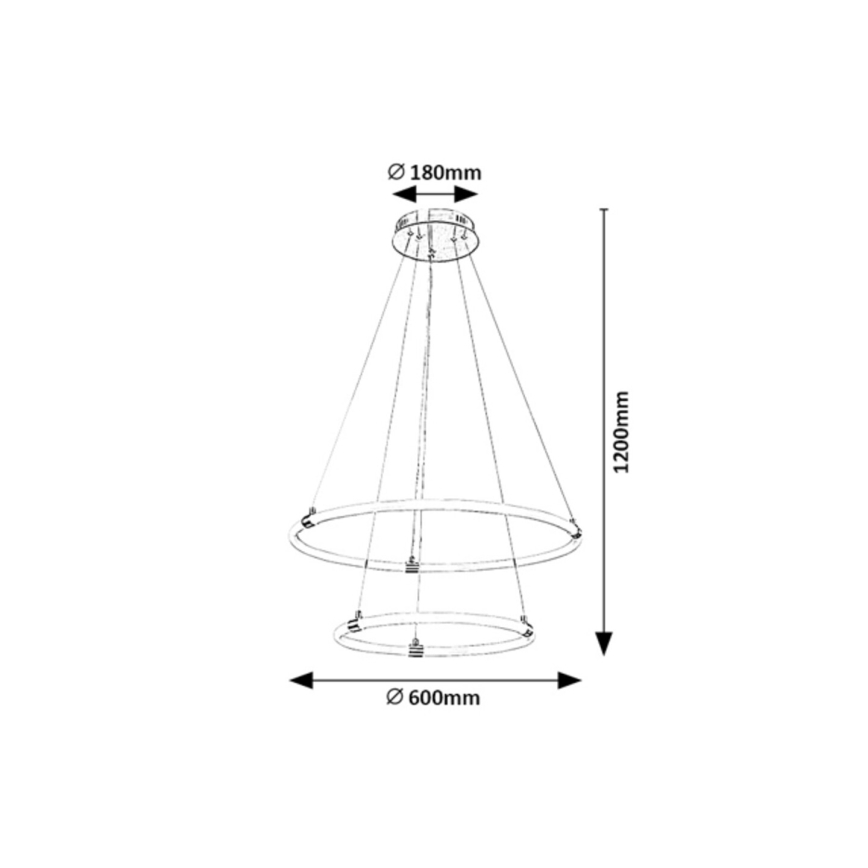 Rabalux - LED Zatemnitveni lestenec na vrvici LED/55W/230V + Daljinski upravljalnik