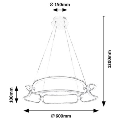 Rabalux - LED Lestenec na vrvici LED/67W/230V 4000K