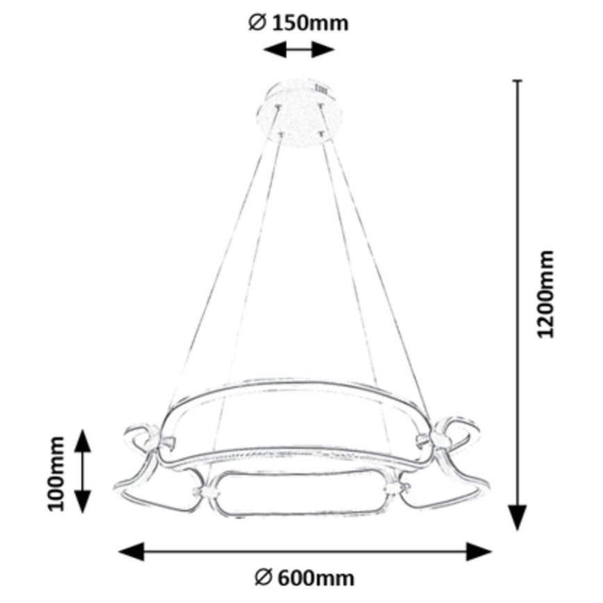 Rabalux - LED Lestenec na vrvici LED/67W/230V 4000K