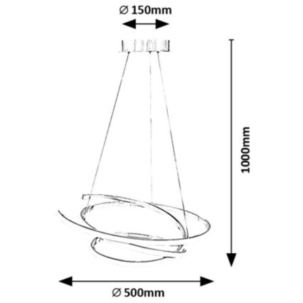 Rabalux - LED Lestenec na vrvici LED/42W/230V 4000K