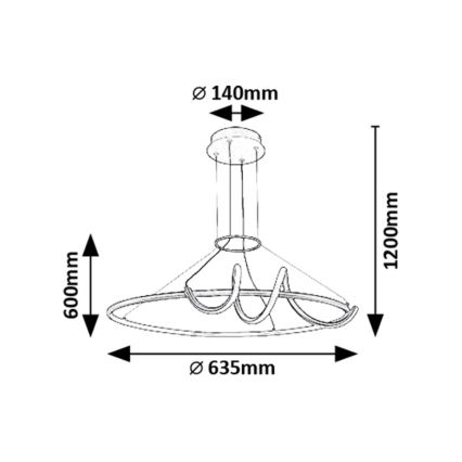 Rabalux - LED Zatemnitveni lestenec na vrvici LED/46W/230V 3000-6500K + Daljinski upravljalnik